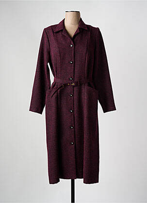 Robe mi-longue manches longues manches longues violet GEVANA femme