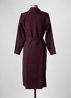 Robe mi-longue manches longues manches longues violet GEVANA femme