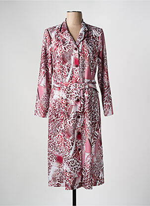 Robe mi-longue manches longues manches longues rouge GEVANA femme