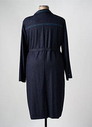 Robe mi-longue manches longues manches longues bleu GEVANA femme
