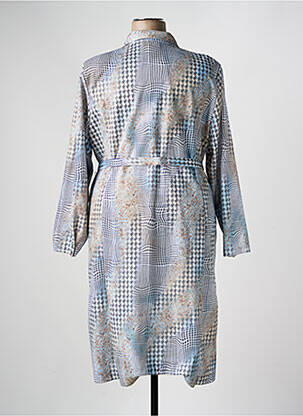 Robe mi-longue manches longues manches longues bleu GEVANA femme