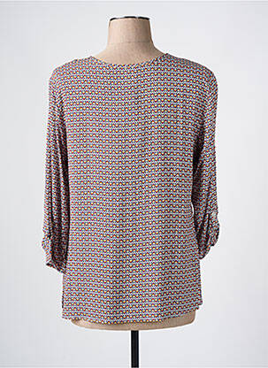 Blouse imprimé fantaisie manches 3/4 bleu GEVANA femme