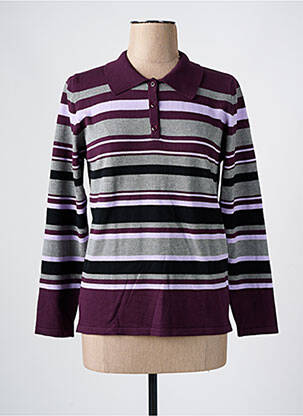 Pull coupe droite manches longues violet BARBARA LEBEK femme