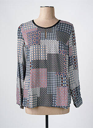 Top imprimé fantaisie manches longues bleu GEVANA femme