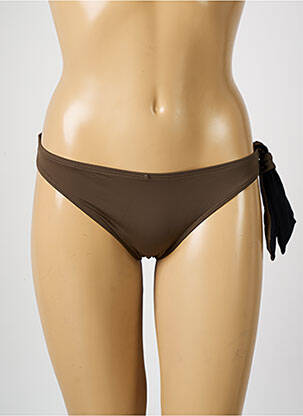Bas de maillot de bain effet matière satinée culotte marron AUBADE femme