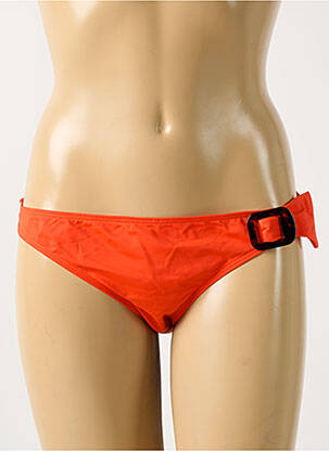 Bas de maillot de bain effet matière satinée culotte orange SIMONE PERELE femme