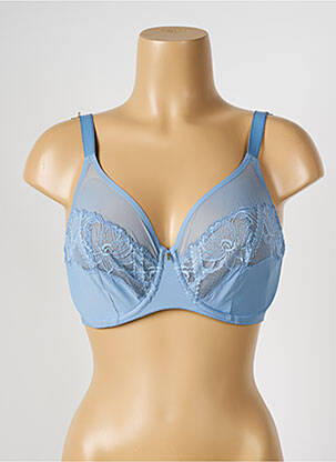 Soutien-gorge tissage dentelle haut soutien-gorge moulé bleu CHANTELLE femme