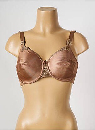 Soutien-gorge effet matière satinée haut soutien-gorge emboitant marron CHANTELLE femme