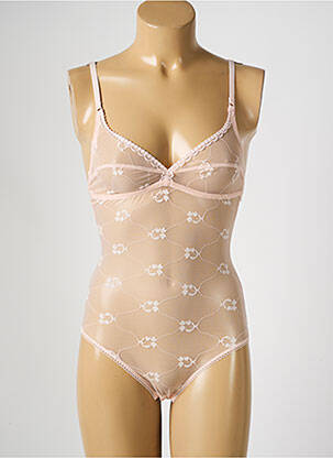 Body lingerie effet matière satinée rose SIMONE PERELE femme