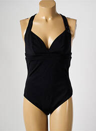 Maillot de bain 1 pièce effet matière satinée haut triangles noir SIMONE PERELE femme
