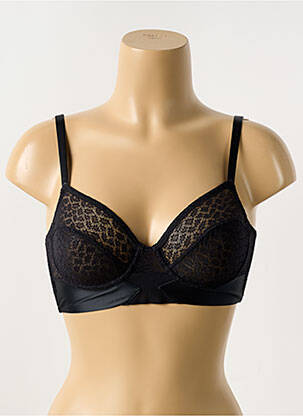 Soutien-gorge effet matière satinée haut soutien-gorge emboitant noir IMPLICITE femme
