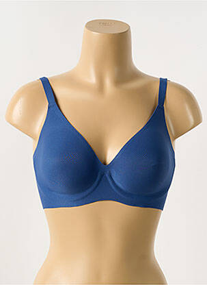 Soutien-gorge effet matière satinée haut soutien-gorge emboitant bleu CHANTELLE femme