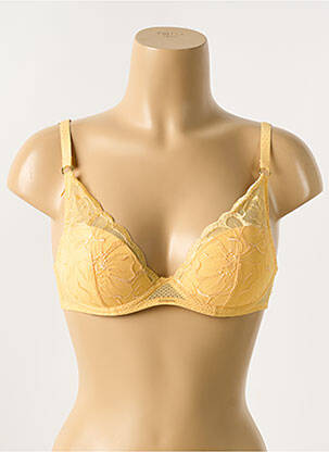 Soutien-gorge effet matière satinée haut soutien-gorge moulé jaune CHANTELLE femme