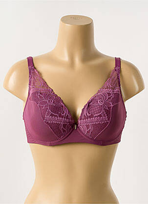 Soutien-gorge effet matière satinée haut soutien-gorge moulé violet CHANTELLE femme