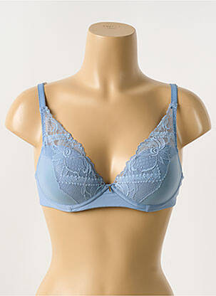 Soutien-gorge effet matière satinée haut soutien-gorge moulé bleu CHANTELLE femme