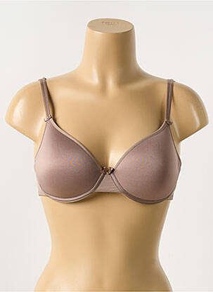 Soutien-gorge effet matière satinée haut soutien-gorge moulé marron CHANTELLE femme