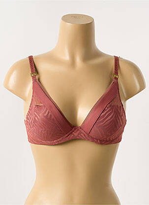Soutien-gorge effet matière satinée haut soutien-gorge moulé marron CHANTELLE femme