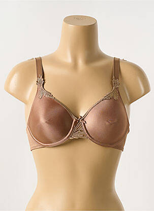 Soutien-gorge effet matière satinée haut soutien-gorge emboitant marron CHANTELLE femme