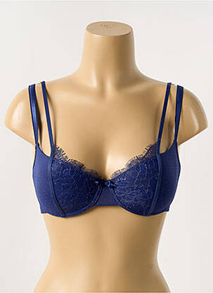 Soutien-gorge effet matière satinée haut soutien-gorge avec mousse de rembourrage amovible bleu PASSIONATA femme