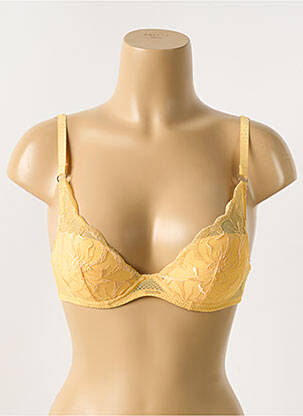 Soutien-gorge effet matière satinée haut soutien-gorge avec mousse de rembourrage amovible jaune CHANTELLE femme