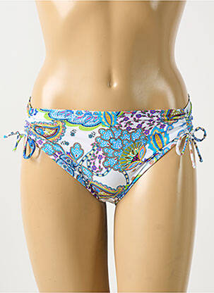 Bas de maillot de bain effet matière satinée culotte bleu ANTIGEL femme