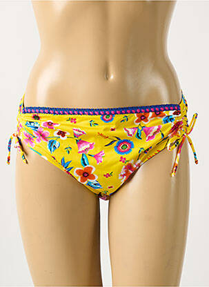 Bas de maillot de bain imprimé fleurs culotte jaune ANTIGEL femme