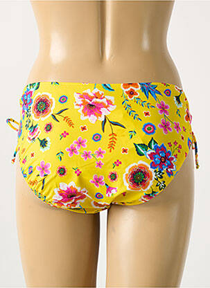 Bas de maillot de bain imprimé fleurs culotte jaune ANTIGEL femme