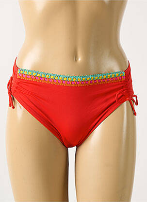 Bas de maillot de bain effet matière satinée culotte rouge ANTIGEL femme