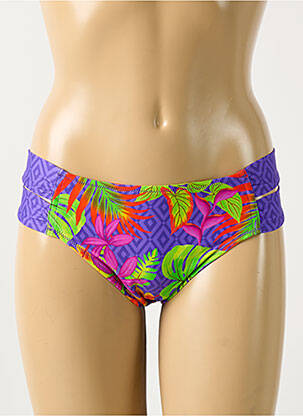 Bas de maillot de bain imprimé tie and dye culotte violet ANTIGEL femme