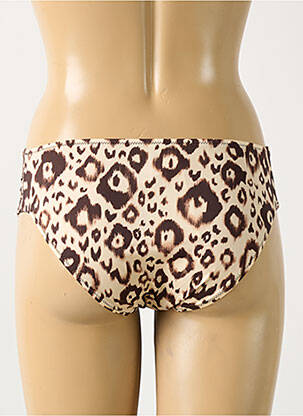 Bas de maillot de bain effet matière satinée culotte marron ANTIGEL femme