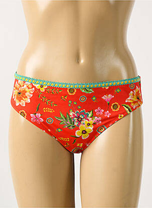 Bas de maillot de bain imprimé fleurs culotte rouge ANTIGEL femme