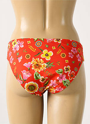 Bas de maillot de bain imprimé fleurs culotte rouge ANTIGEL femme