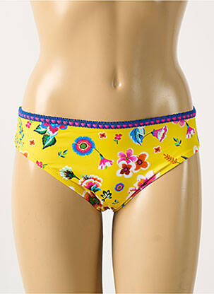 Bas de maillot de bain imprimé fleurs culotte jaune ANTIGEL femme