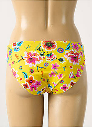 Bas de maillot de bain imprimé fleurs culotte jaune ANTIGEL femme
