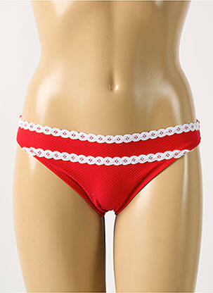 Bas de maillot de bain effet matière satinée culotte rouge ANTIGEL femme