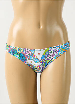 Bas de maillot de bain effet matière satinée culotte bleu ANTIGEL femme