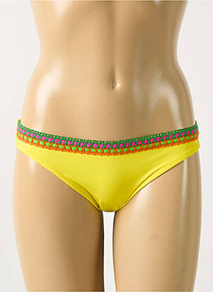 Bas de maillot de bain effet matière satinée culotte jaune ANTIGEL femme