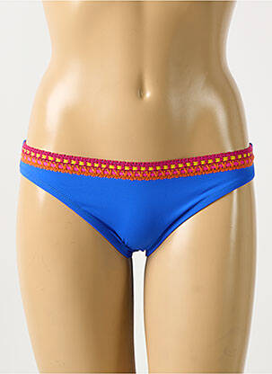 Bas de maillot de bain effet matière satinée culotte bleu ANTIGEL femme