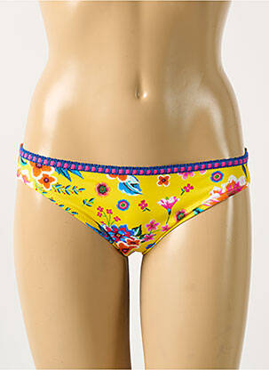 Bas de maillot de bain imprimé fleurs culotte jaune ANTIGEL femme