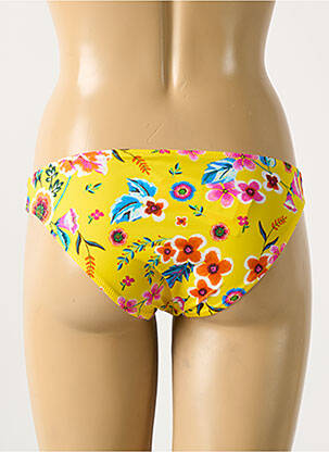 Bas de maillot de bain imprimé fleurs culotte jaune ANTIGEL femme