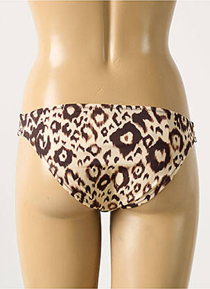Bas de maillot de bain effet matière satinée culotte marron ANTIGEL femme
