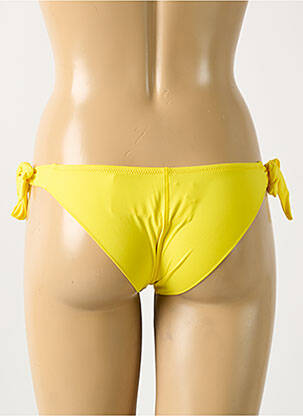 Bas de maillot de bain effet matière satinée bikini jaune ANTIGEL femme