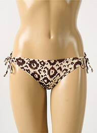 Bas de maillot de bain effet matière satinée bikini marron ANTIGEL femme