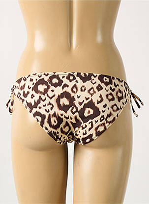 Bas de maillot de bain effet matière satinée bikini marron ANTIGEL femme