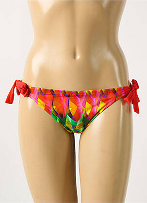 Bas de maillot de bain imprimé fantaisie bikini rouge ANTIGEL femme