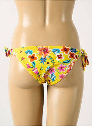 Bas de maillot de bain imprimé fleurs bikini jaune ANTIGEL femme