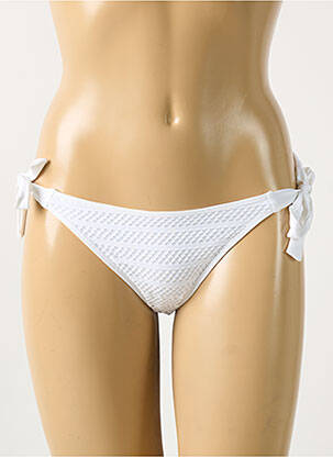 Bas de maillot de bain effet matière satinée bikini blanc ANTIGEL femme