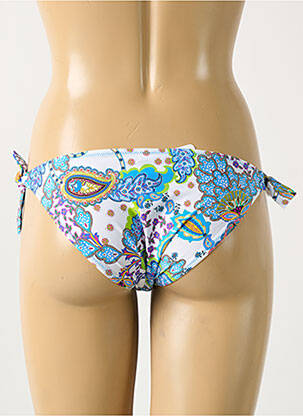 Bas de maillot de bain effet matière satinée bikini bleu ANTIGEL femme
