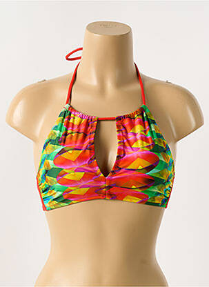 Haut de maillot de bain stretch haut triangles rouge ANTIGEL femme