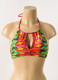 Haut de maillot de bain stretch haut triangles rouge ANTIGEL femme